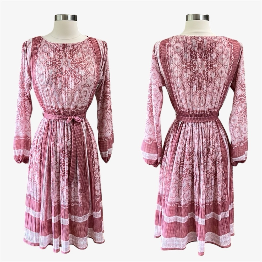 VINTAGE Hal Ferman Accordion Pleated Dress Size Small